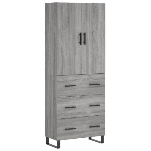 Højskab 69,5x34x180 cm konstrueret træ grå sonoma-eg