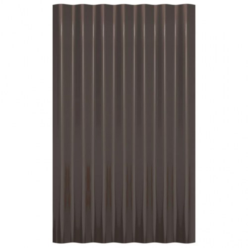 Tagplader 12 stk. 60x36 cm galvaniseret stål brun