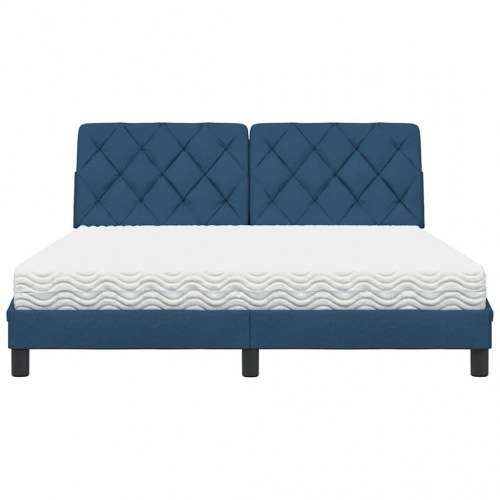 Seng med madras 160x200 cm stof blå
