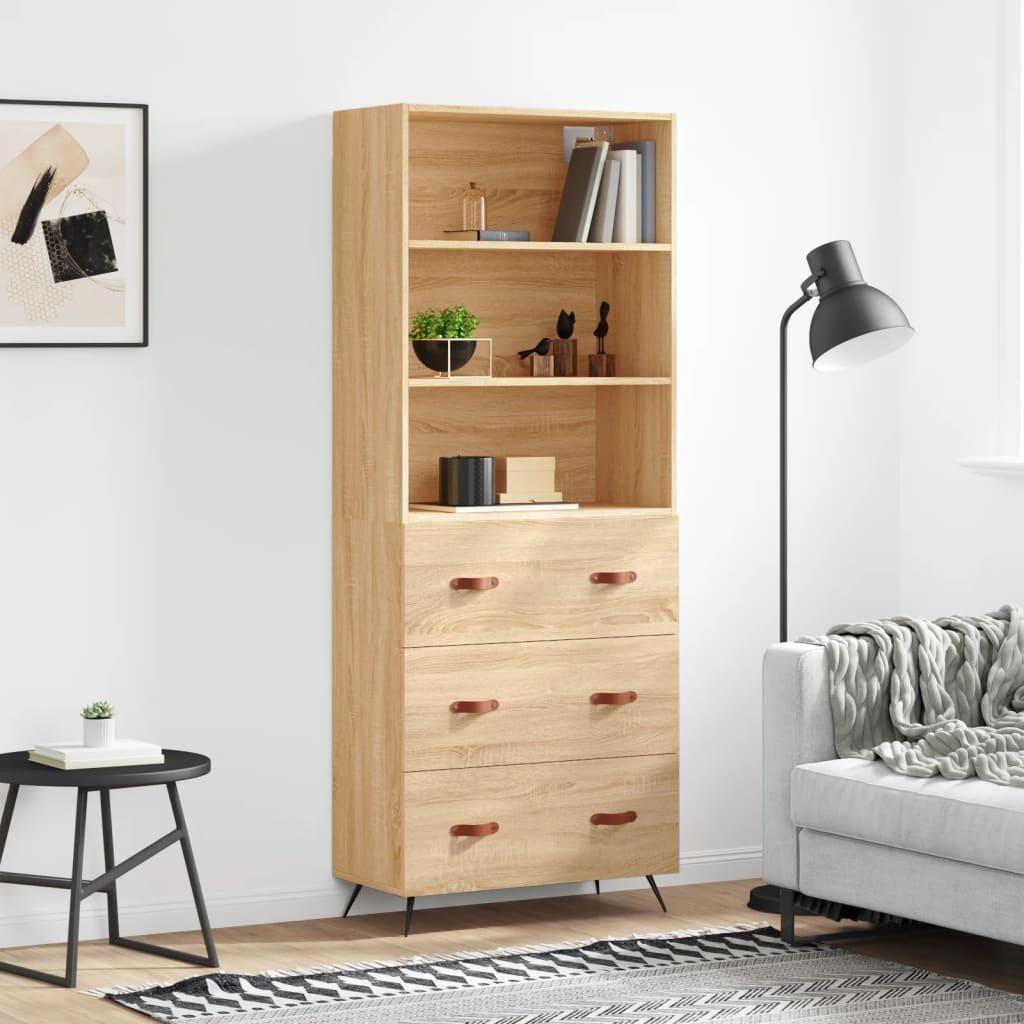 HÃ¸jskab 69,5x34x180 cm konstrueret trÃ¦ sonoma-eg