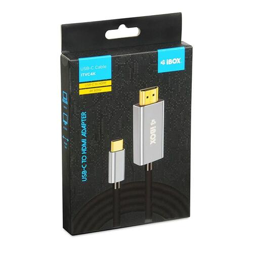 Ibox USB‑C til HDMI-adapterkabel 1,8 m - Sort (ITVC4K)