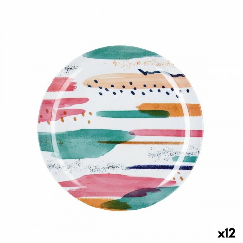 Acuarela middagstallerken, hvid bioplast Ø 25 cm - 12 stk.