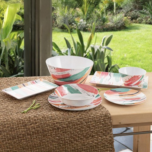 Acuarela middagstallerken, hvid bioplast Ø 25 cm - 12 stk.