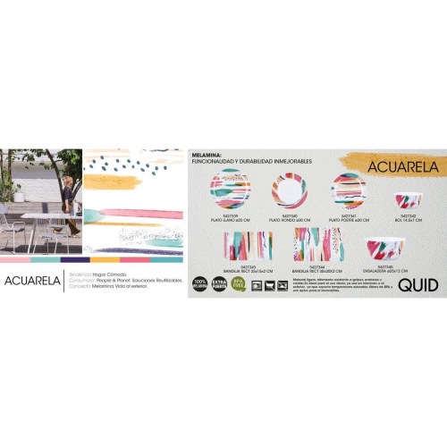 Acuarela middagstallerken, hvid bioplast Ø 25 cm - 12 stk.