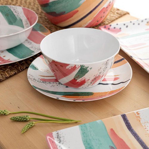 Acuarela middagstallerken, hvid bioplast Ø 25 cm - 12 stk.