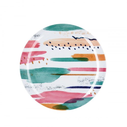 Acuarela middagstallerken, hvid bioplast Ø 25 cm - 12 stk.