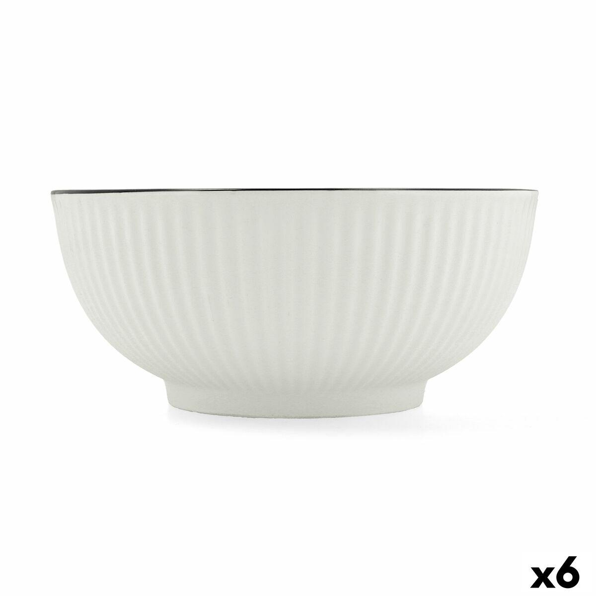 Gastro Black snackskåle - hvid/sort keramik, 6 stk., Ø 20,5 cm