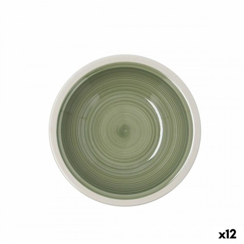 Calypso dyb tallerken, grøn keramik Ø 21,5 cm - 12 stk.