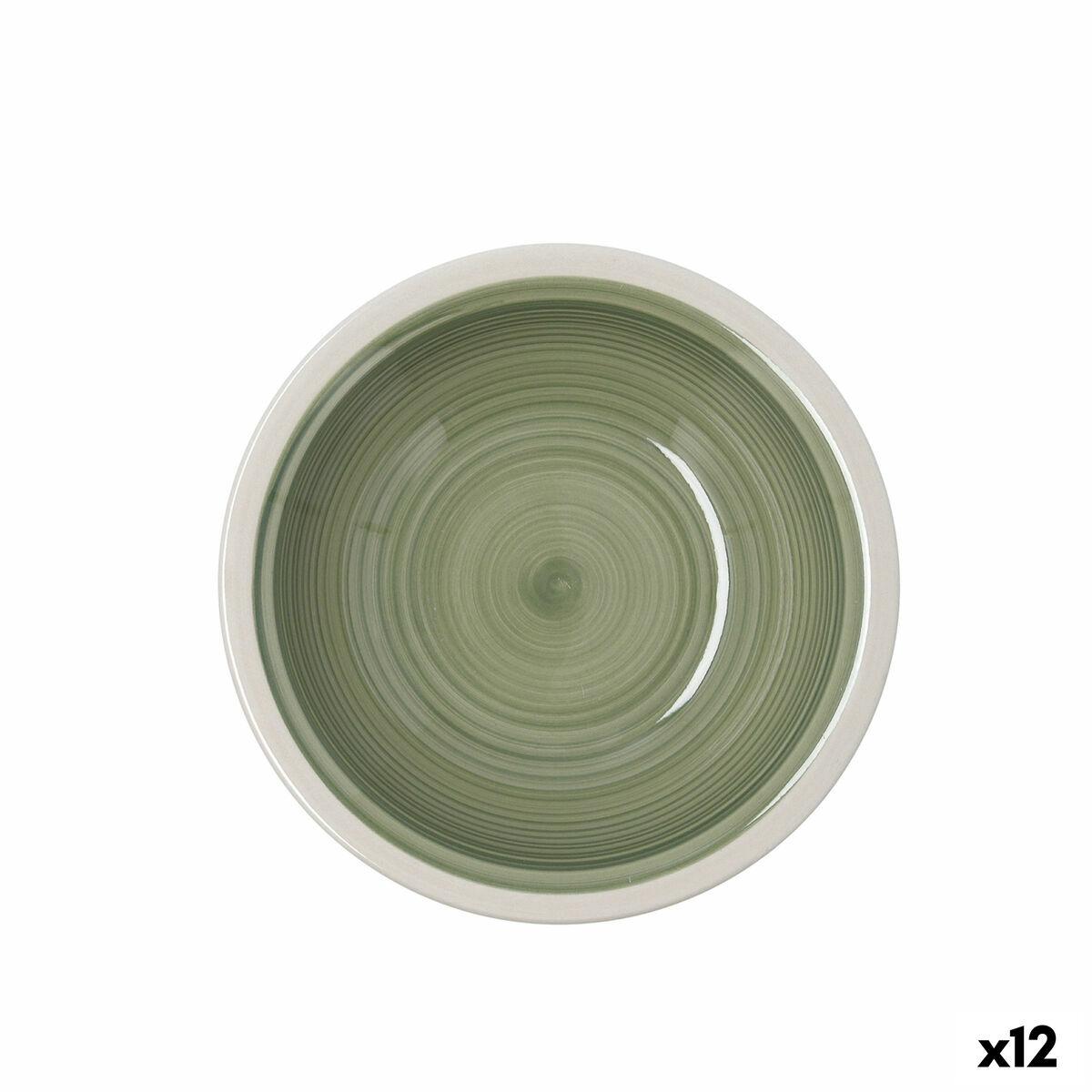 Calypso dyb tallerken, grøn keramik Ø 21,5 cm - 12 stk.