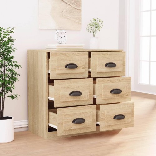 Skænk med 6 skuffer 70 x 35,5 x 67,5 cm - sonoma-eg