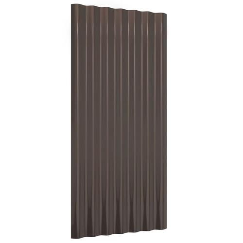 Tagplader 36 stk. 80x36 cm pulverlakeret stål brun