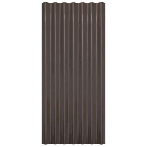 Tagplader 36 stk. 80x36 cm pulverlakeret stål brun