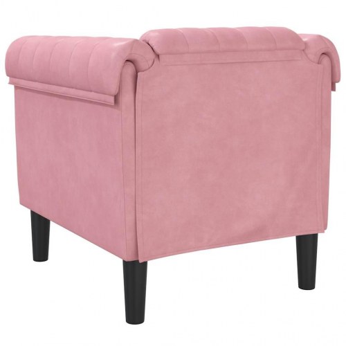 Sofastol velour lyserød