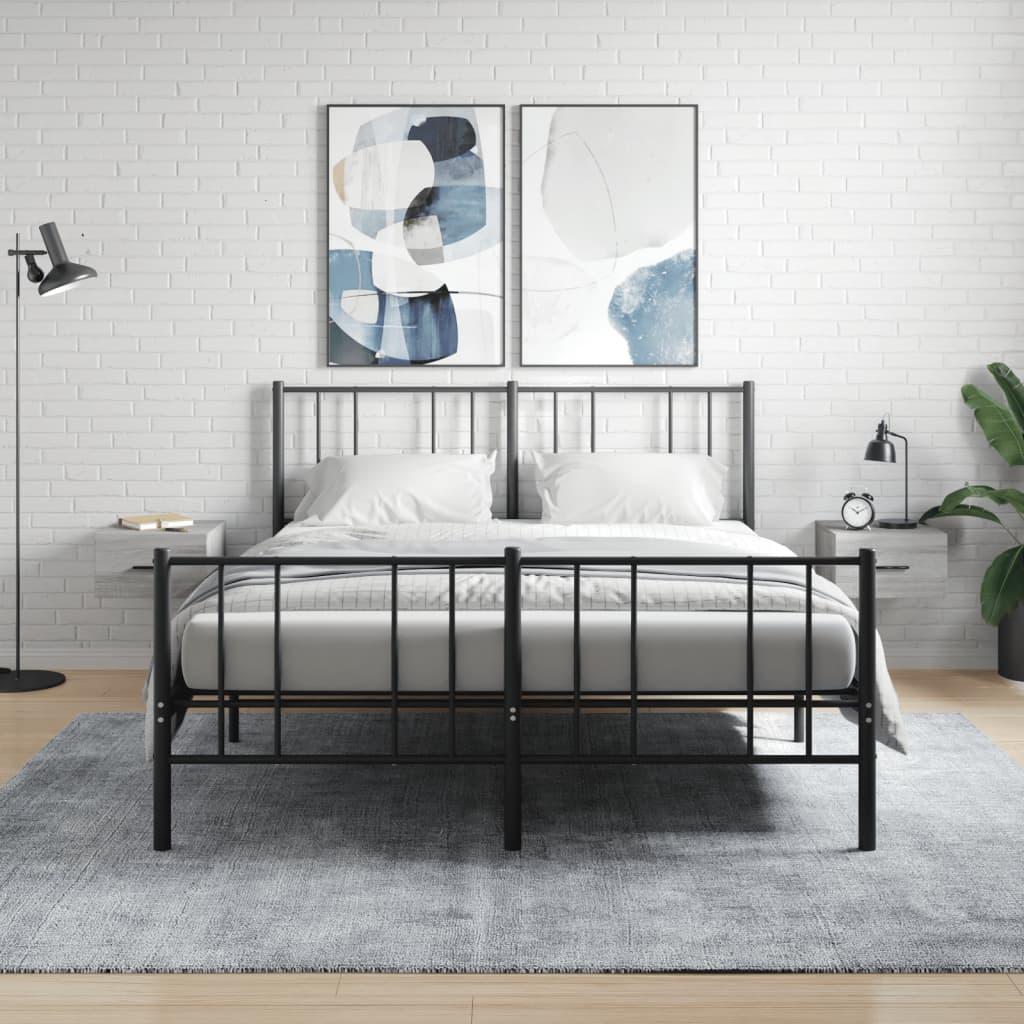 Væghængte sengeborde 2 stk. 35x35x20 cm grå sonoma-eg