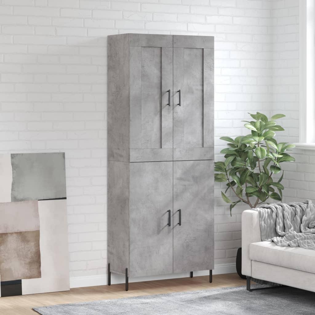 Højskab 69,5 × 34 × 180 cm i konstrueret træ - betongrå