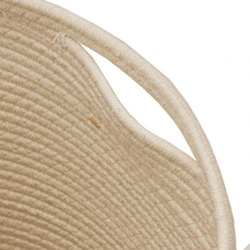 Opbevaringskurv med låg Ø37x50 bomuld sort og beige