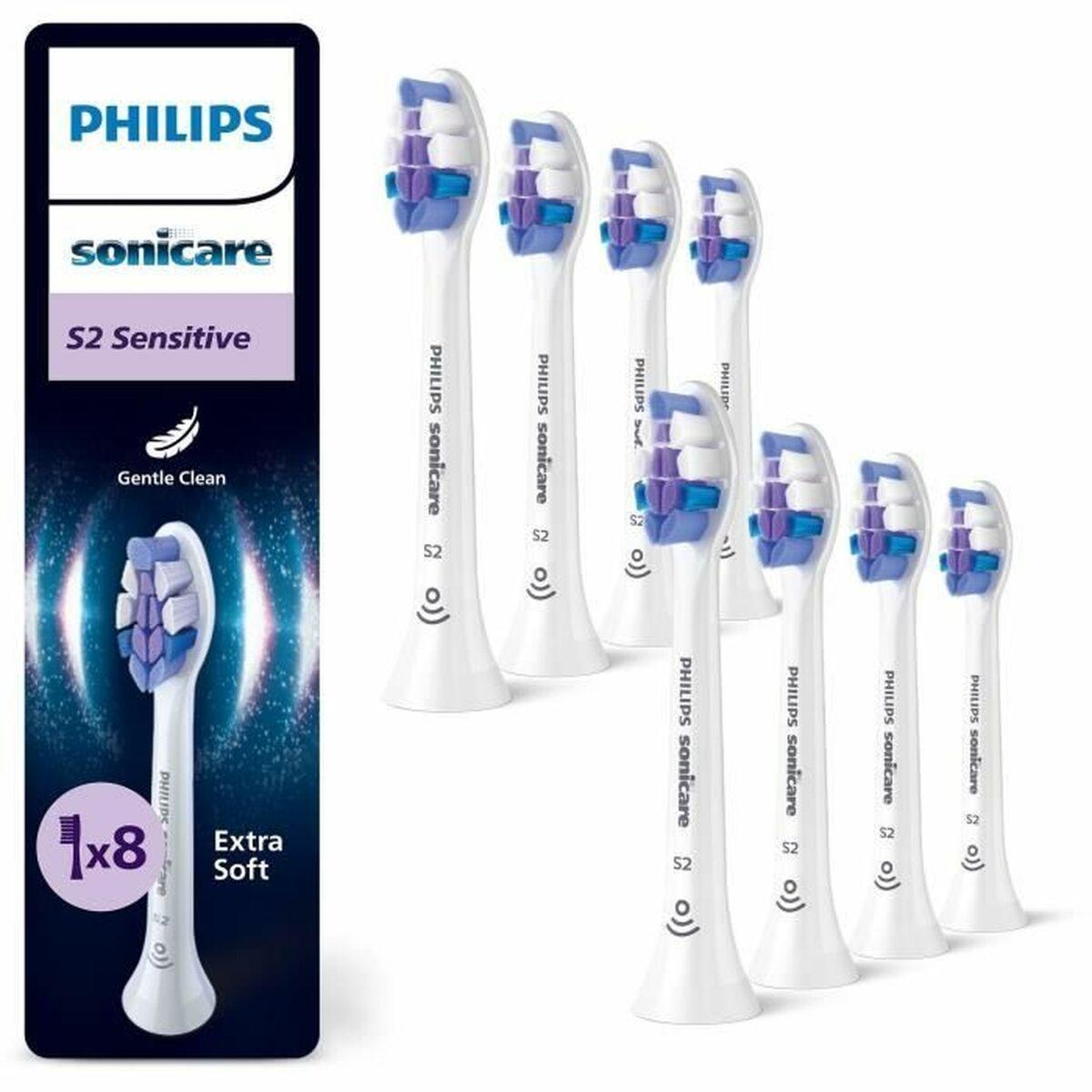 Philips Sonicare S2 Sensitive tandbørstehoveder - 8 stk., hvid