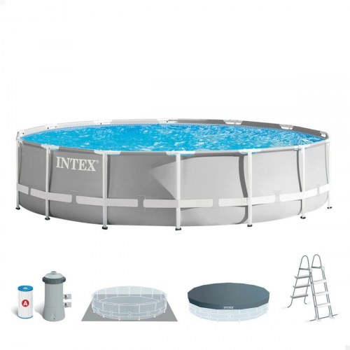 Fritstående pool Intex Prism Frame 457 × 107 cm - med pumpe, filter, cover og stige