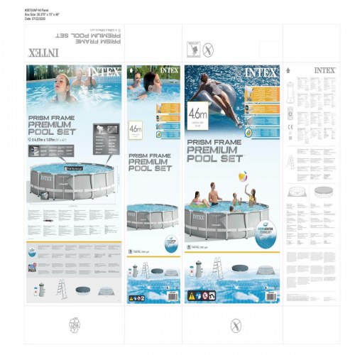 Fritstående pool Intex Prism Frame 457 × 107 cm - med pumpe, filter, cover og stige