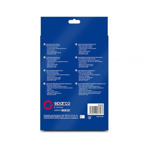 Sparco S-Line universelle sædebetræk - sort/grå, 6 dele