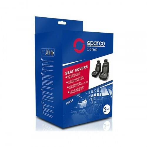 Sparco S-Line universelle sædebetræk - sort/grå, 6 dele