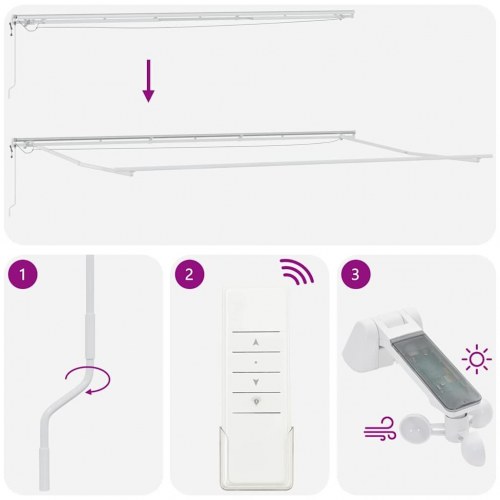 Utrækkelig Markise Sort 600 × 300 cm Stof og Metal