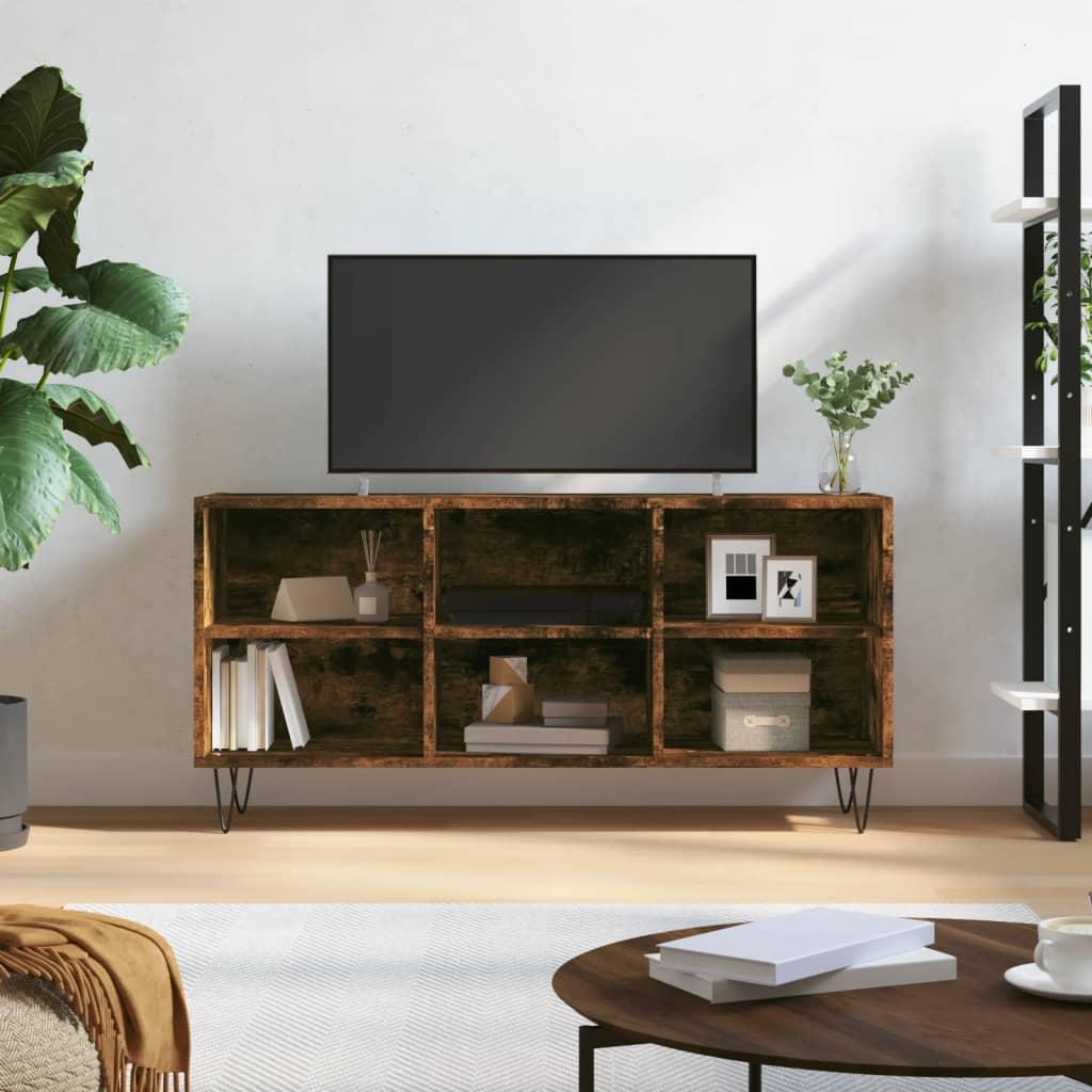 Tv-bord 103,5x30x50 cm konstrueret træ røget egetræsfarve