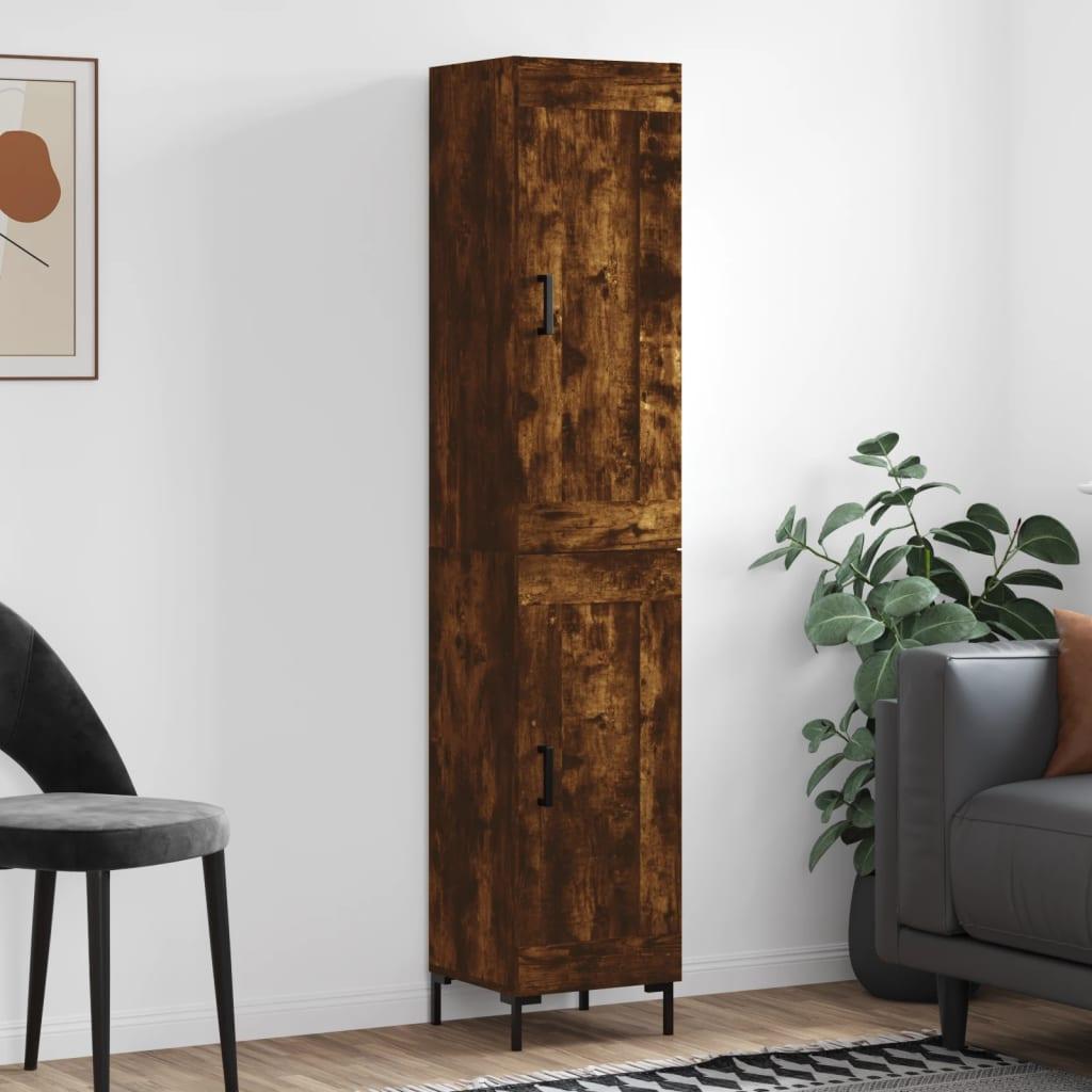 Skab 34,5x34x180 cm konstrueret træ røget egetræ