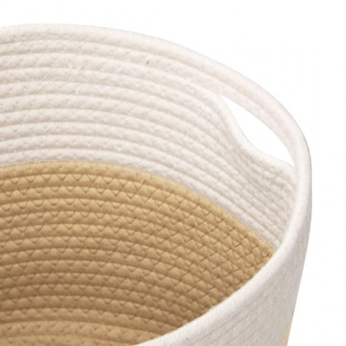 Opbevaringskurve 2 stk. Ø28 x 28 cm - beige og hvid