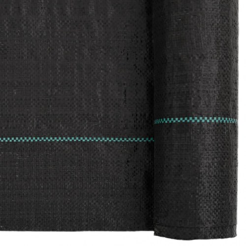 Ukrudtsdug 4 × 5 m - sort PP, 60 g/m² med grønne striber