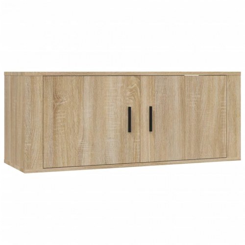 Væghængt tv-skab 100×34,5×40 cm - sonoma eg