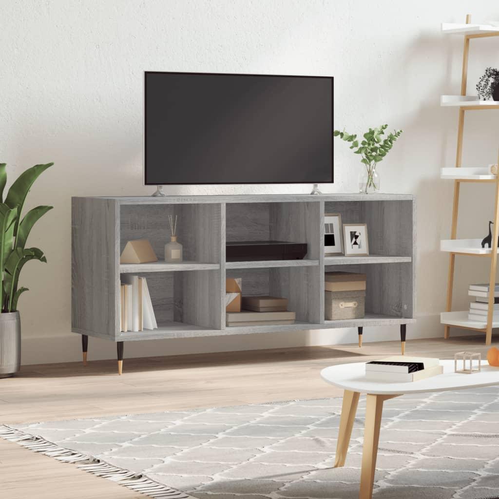 Tv-Bord 103,5X30X50 Cm Konstrueret Træ Betongrå - Grå sonoma-eg