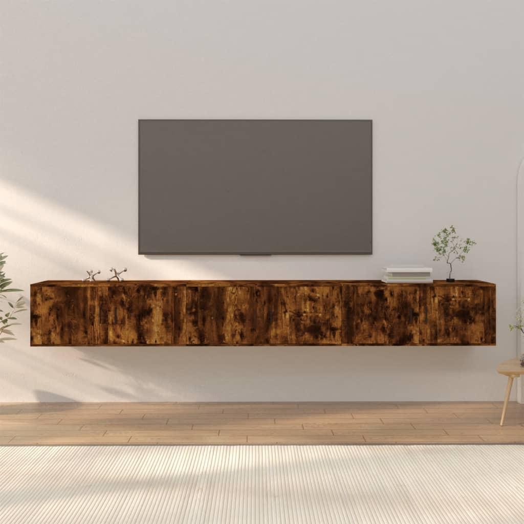 Væghængte tv-skabe 3 stk. 100x34,5x40 cm røget egetræsfarve