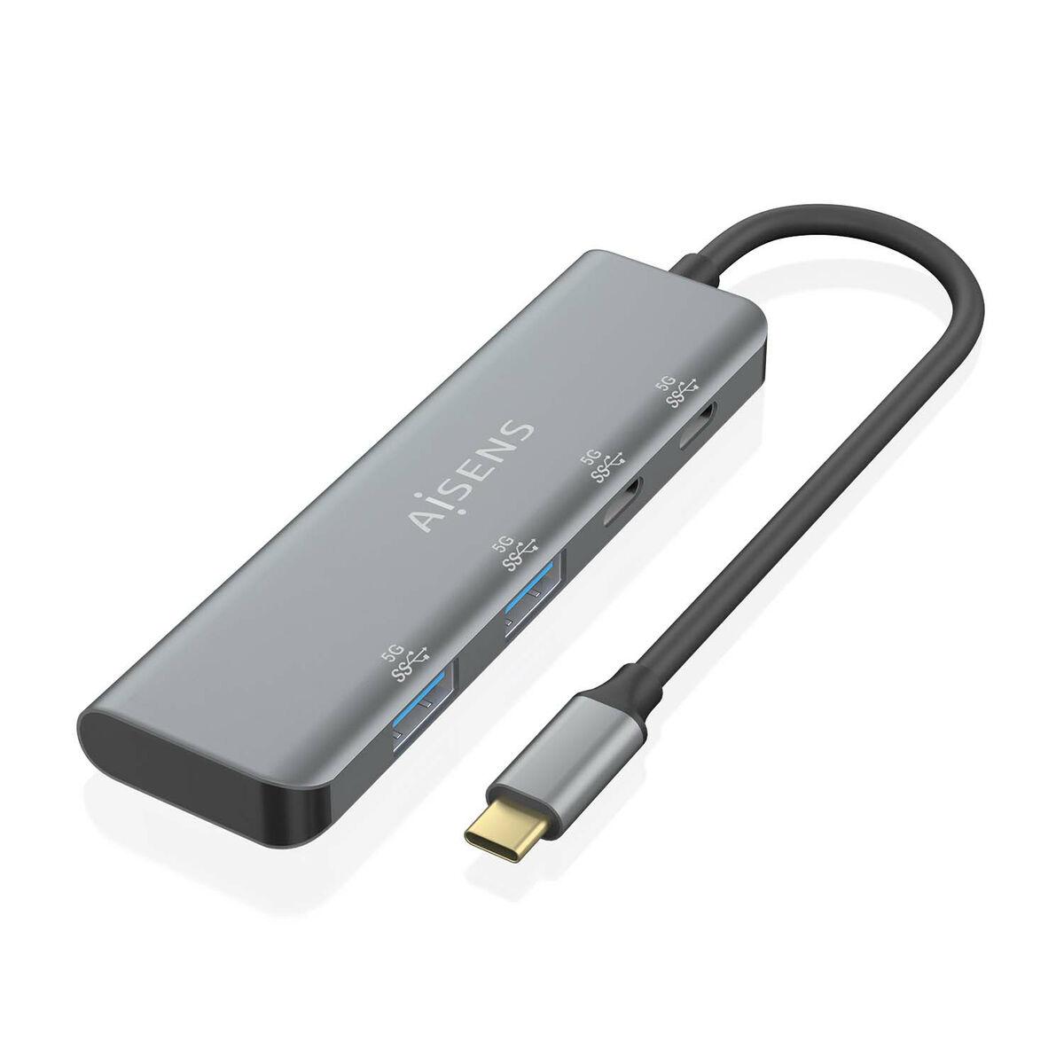 Aisens USB-C 3.2 Hub A109-0763 - Grå, 4 porte