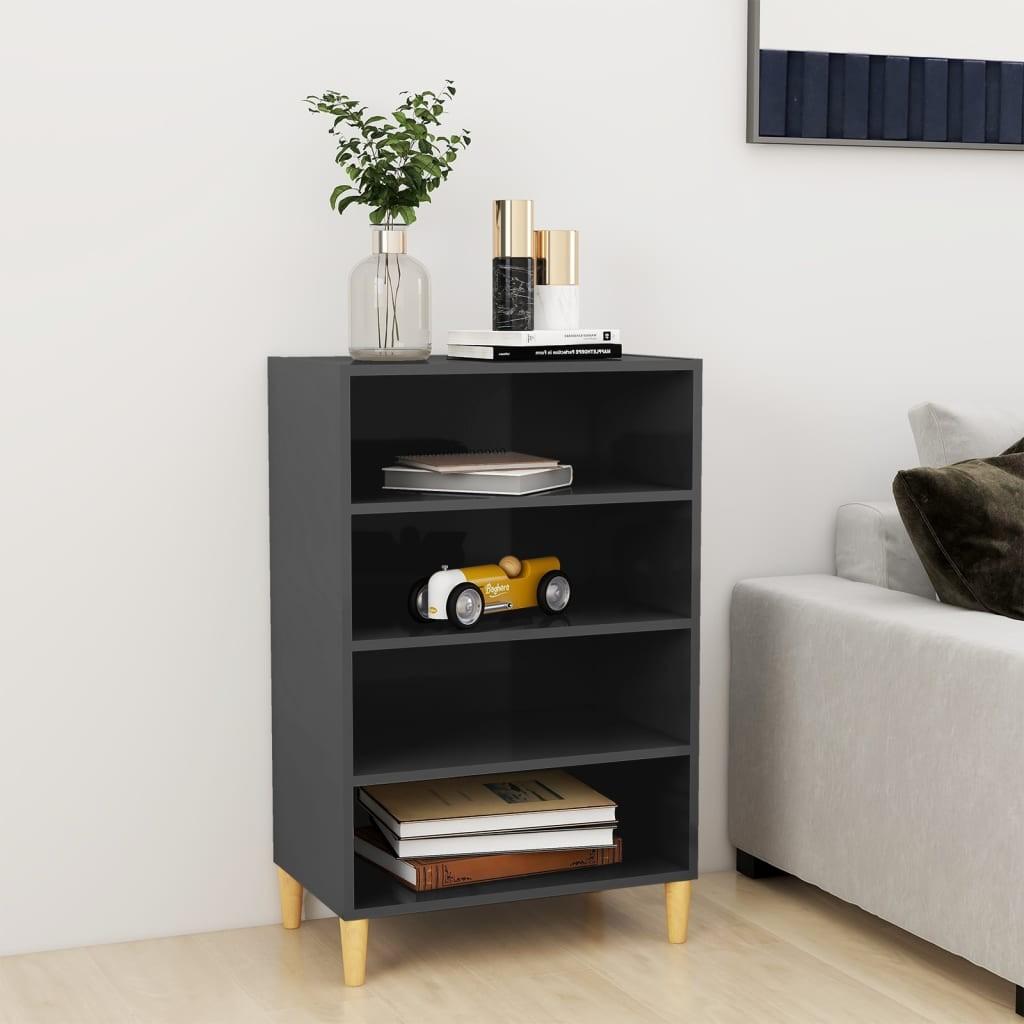 vidaXL skænk 57x35x90 cm konstrueret træ grå højglans