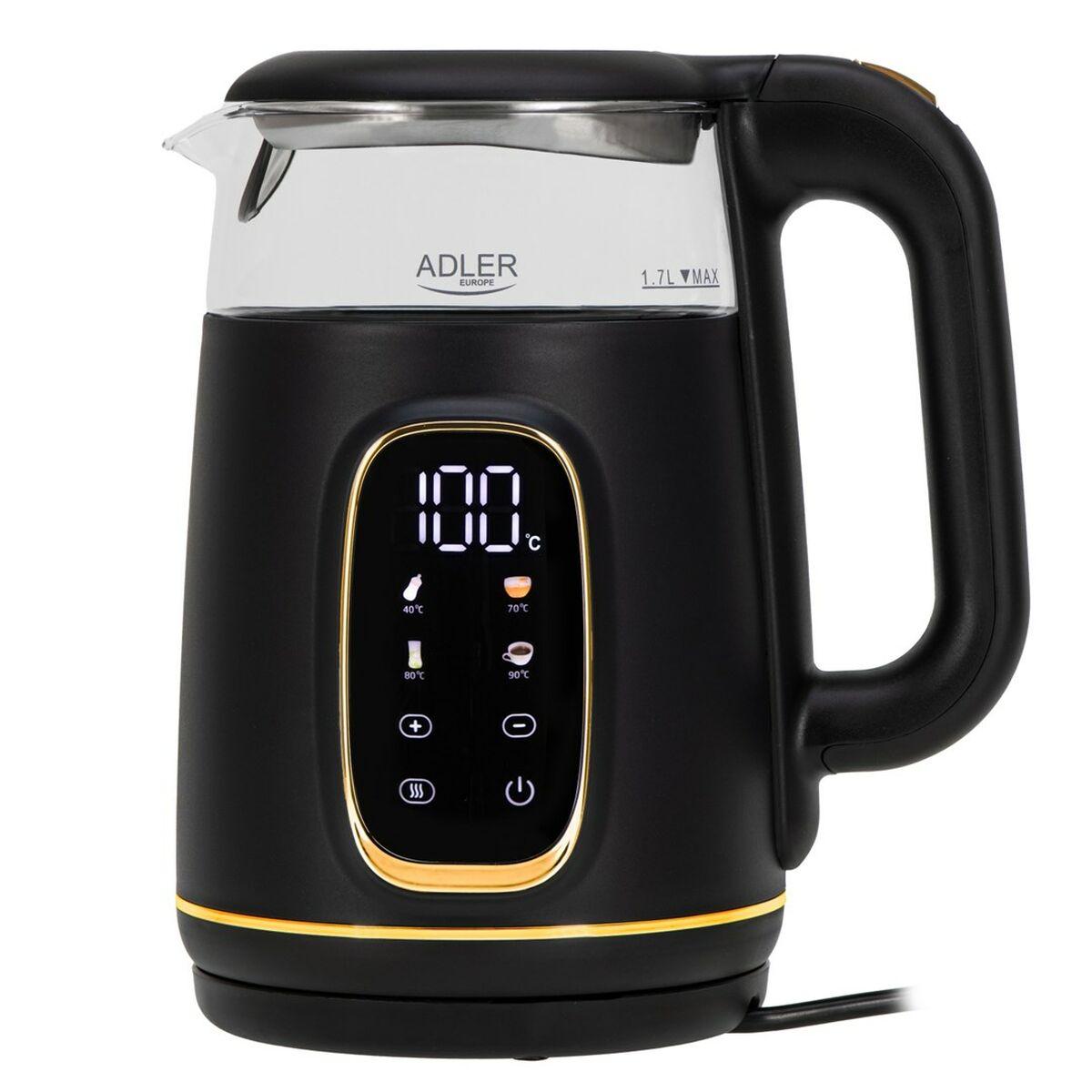 Adler AD 1305bg elkedel 1,7 l - sort/guld, 2.200 W