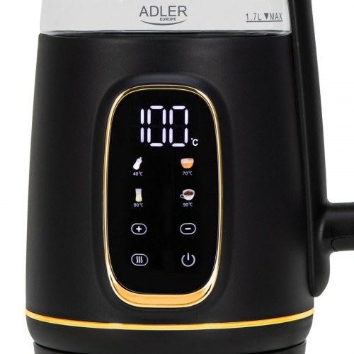 Adler AD 1305bg elkedel 1,7 l - sort/guld, 2.200 W