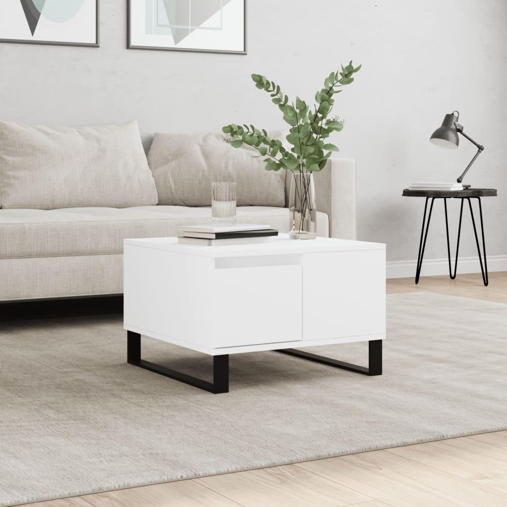 Sofabord 55x55x36,5 cm konstrueret træ hvid