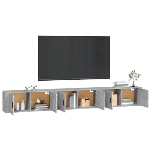 Væghængte tv-skabe 3 stk. - betongrå, 100 x 34,5 x 40 cm