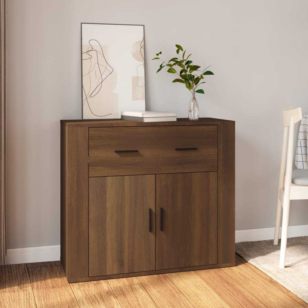 Skænk 80×33×70 cm i konstrueret træ - brun egetræsfarve