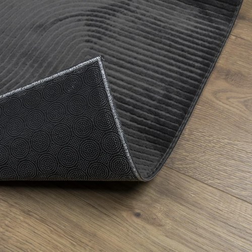 Gulvtæppe IZA 200×280 cm - kort luv, skandinavisk look, antracitgrå