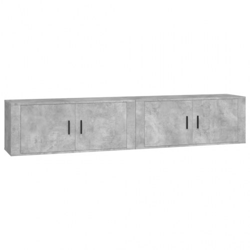 Væghængte tv-skabe 2 stk. - betongrå 100 x 34,5 x 40 cm