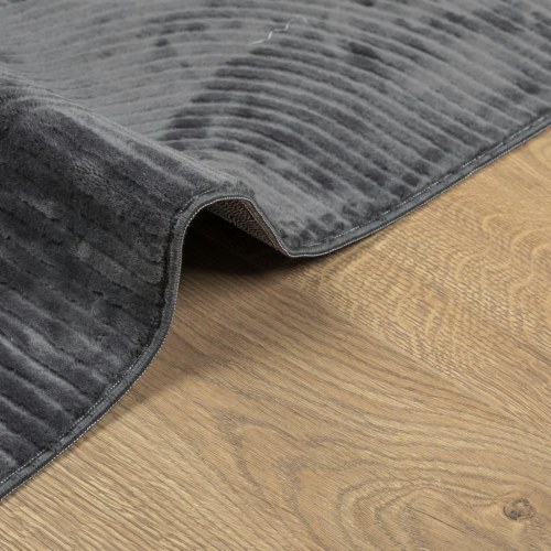 Gulvtæppe IZA 160 × 230 cm - kort luv, skandinavisk look, antracitgrå
