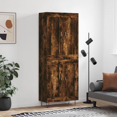 Højskab 69,5 x 34 x 180 cm i konstrueret træ - røget egetræ