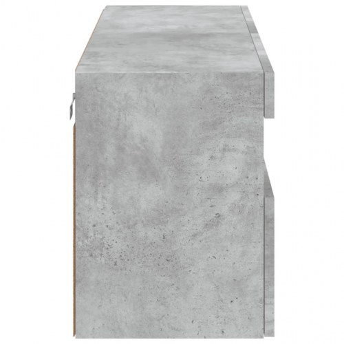 Væghængt tv-bord med LED-lys 100x30x40 cm betongrå
