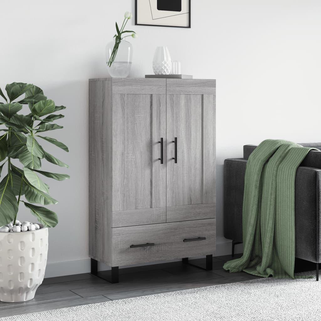 Skab med skuffe 69,5×31×115 cm - grå sonoma-eg, konstrueret træ