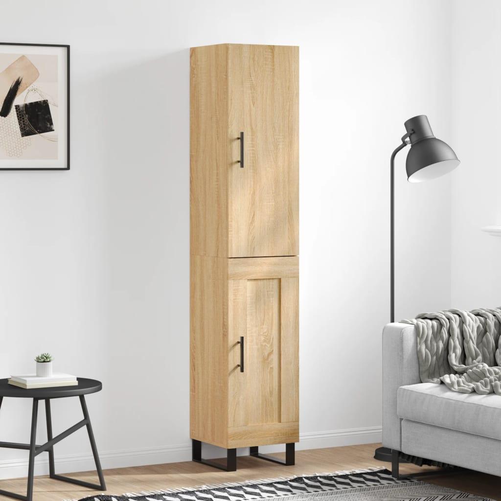 Skab 34,5x34x180 cm konstrueret træ sonoma-eg