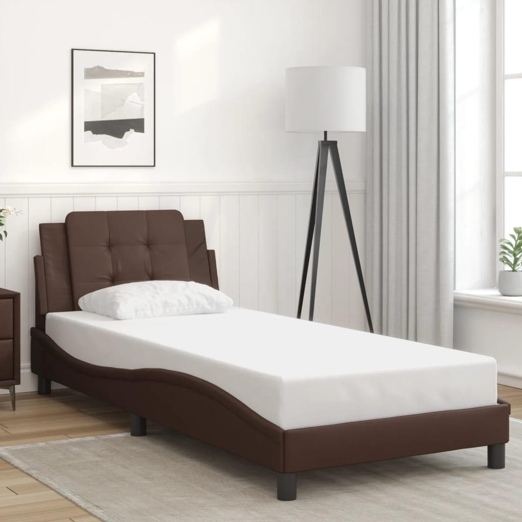Sengeramme uden madras Zadar 80x200 cm kunstlæder brun