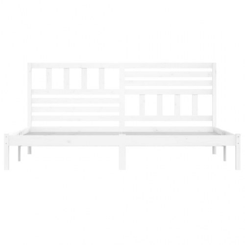 Sengeramme uden madras 180x200 cm massivt fyrretræ hvid