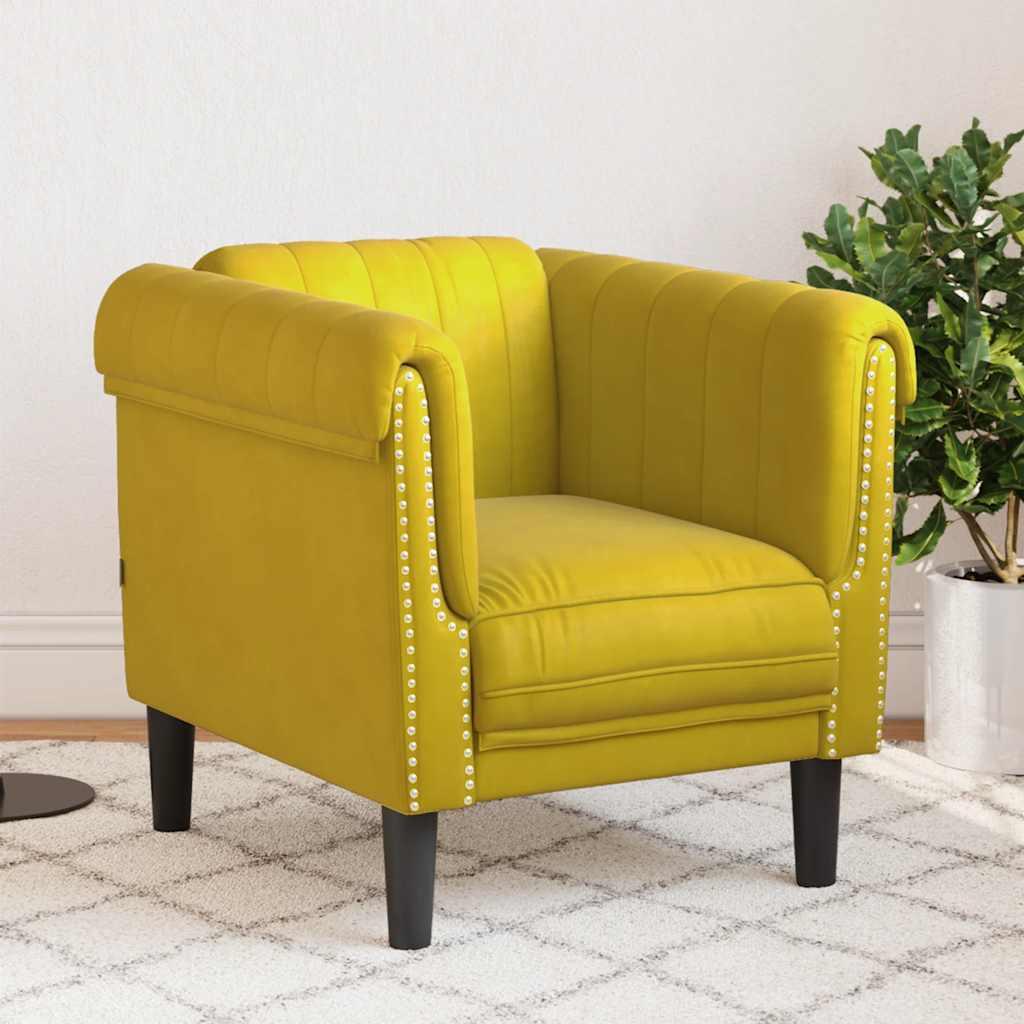 Sofastol velour gul